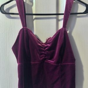 Magenta Velvet Crop Top